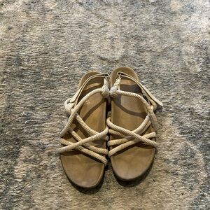 Women's Beige Rope Sandals